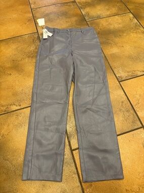 Women's Faux Leather Straight Leg Pants - Gray